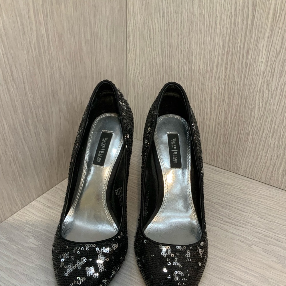 WHBM black sequin heels
